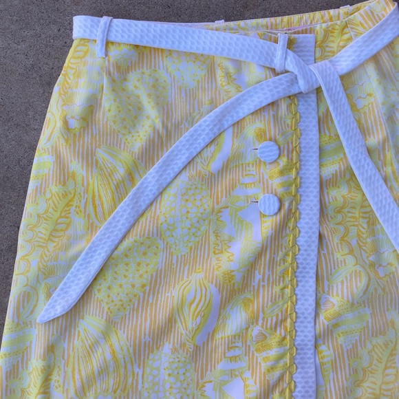 Vintage Lily Pulitzer Yellow Sea Shell Skirt Wrap - Picture 3 of 8